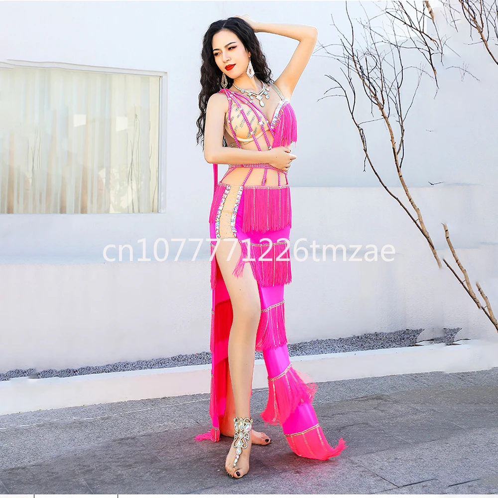 

Tassel pendant, simple and atmospheric, Eastern dance competition clothing, bra and skirt set, new belly dance performance