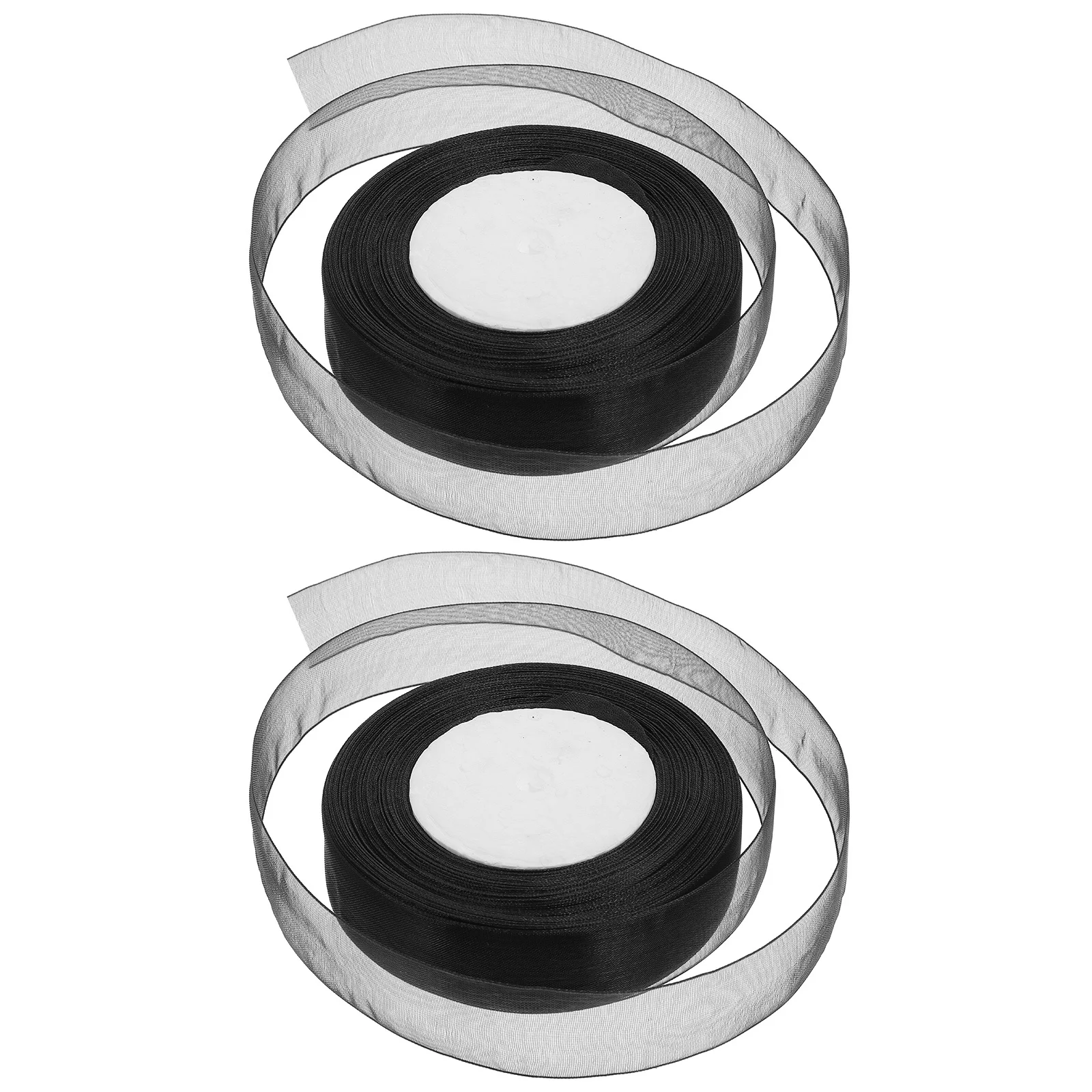 

2pcs 2 Rolls Clear Organza Ribbons 10M Polyester Satin Gift Wrapping Ribbon For Wedding Party Birthday Festival Diy Decoration