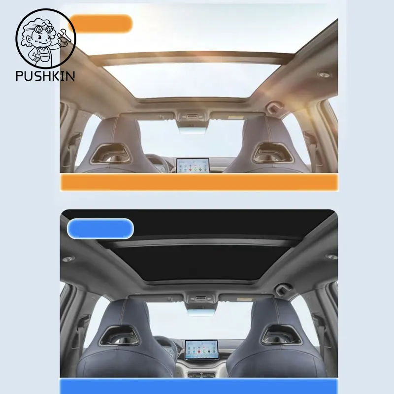 For POLESTAR 4 2024 2025 Electrostatic Adsorption Car Roof Sunshade Skylight Blind Shading Windshield Sun Shades Sunroof Curtain