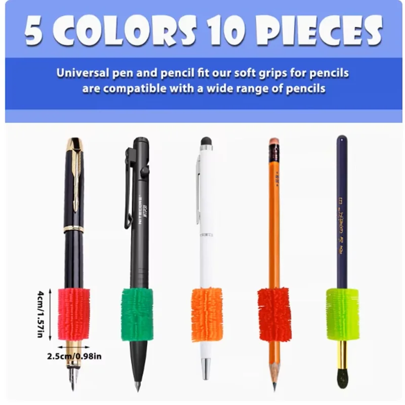 5/10PCS TPR Pen Grip Practise  Aid Writing Gripper Posture Correction Device for Kid Hand Writing Pencil Pen Holder squeeze Toy