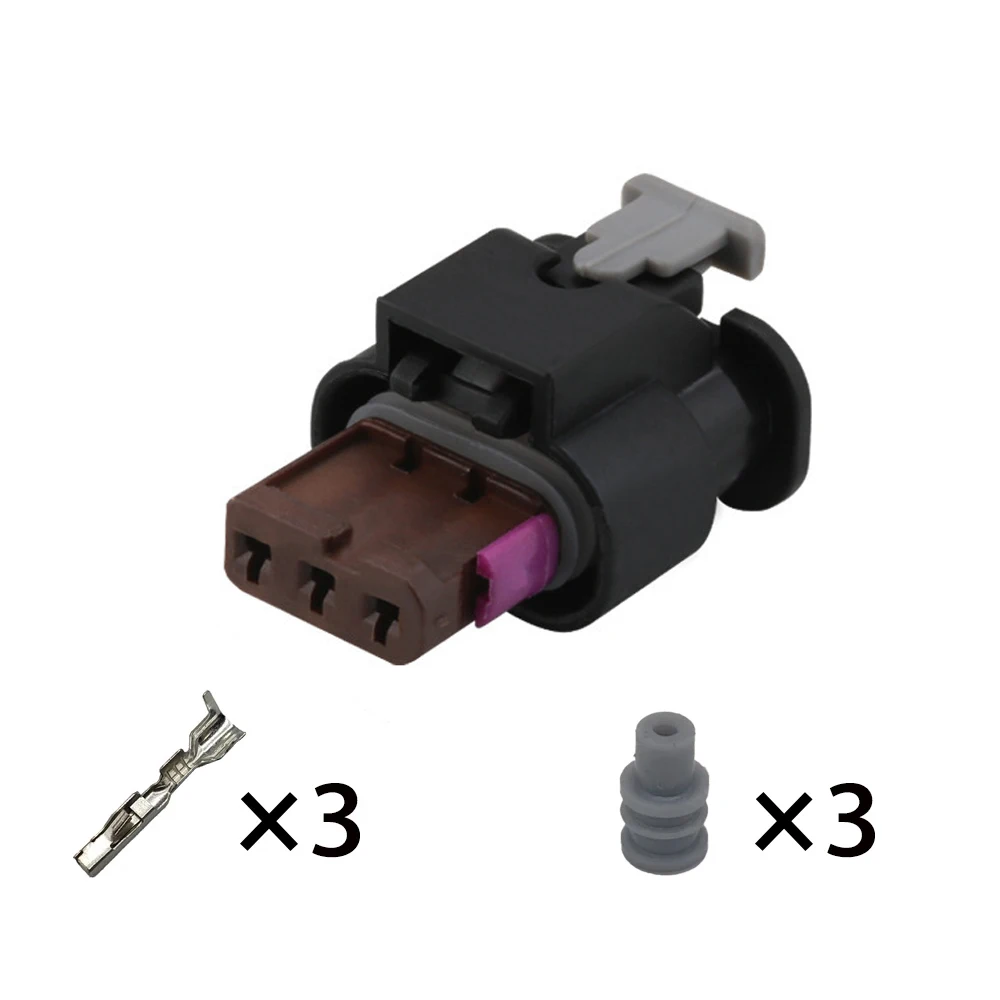 1/5/10 PCS 3 Pin Car Reversing Radar Plug Crankshaft Position Sensor Connector 4F0973703A  For VW Audi Land Rover 2208316-1
