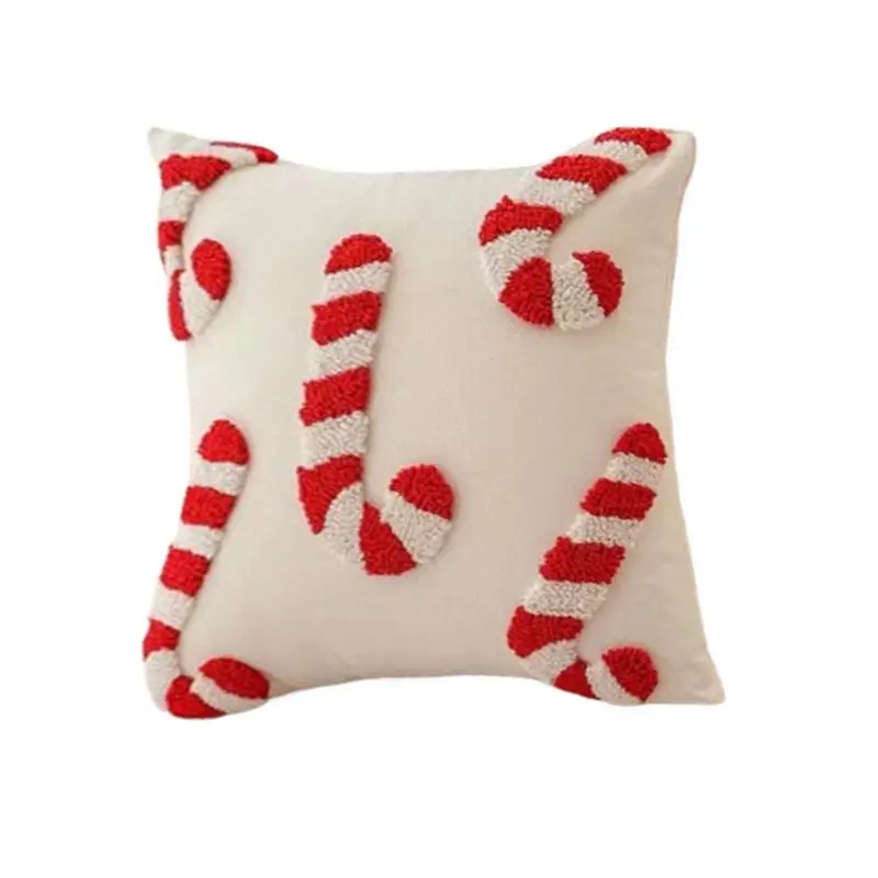 Candy Cane Throw Pillow Covers Holiday Throw Pillow Covers 45x45cm/18x18inch Peppermint Candy Winter Cushion Covers For