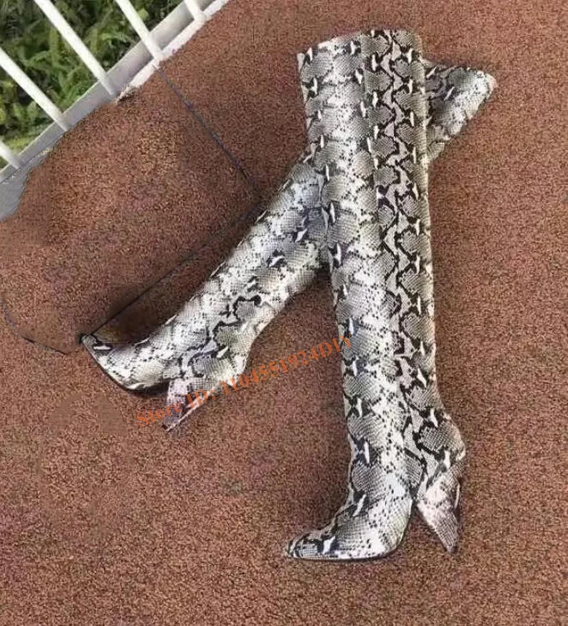 

Синие сапоги выше колена из натуральной кожи на высоком каблуке с шипами, женские плиссированные облегающие модные длинные сапоги Bota Feminina