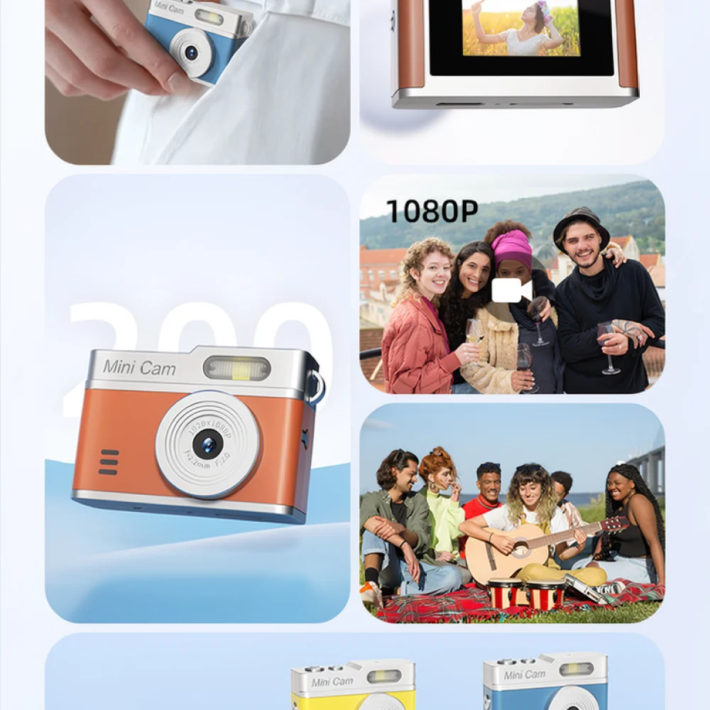 Compact Portable Digital Camera 1080P HD Keychain Video Recorder Retro Pocket Camcorder For Students Daily Use
