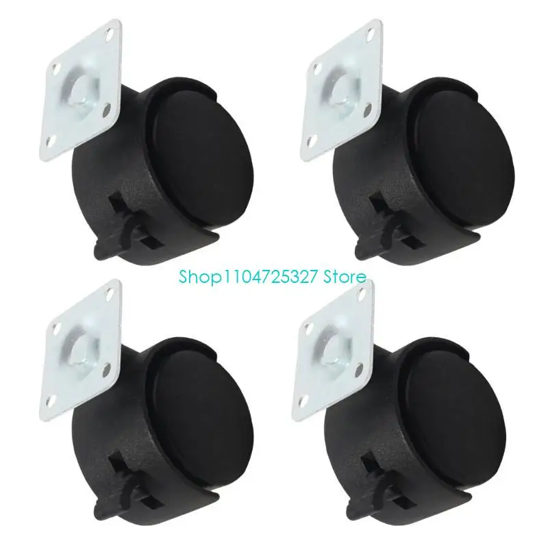 D8KF Heavy Duty Low Profile Rubber Caster Set For Smooth Movement Floor In Any Space Easy Repositioning Stability