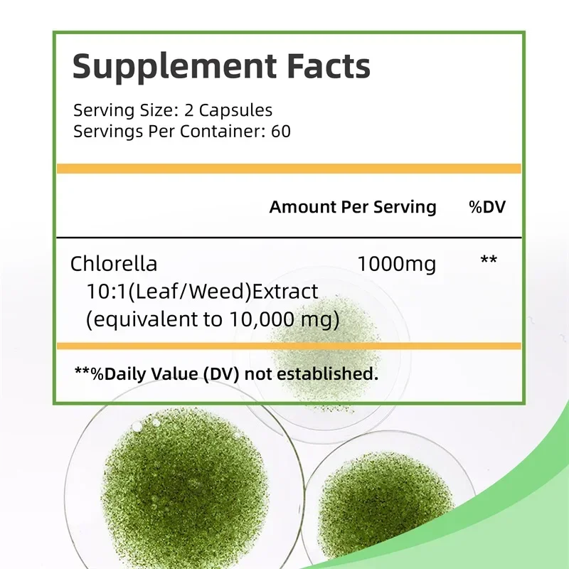 Chlorella Extract - Detoxifies, Eliminates Free Radicals, Improves Digestion, Supports Immune System Health