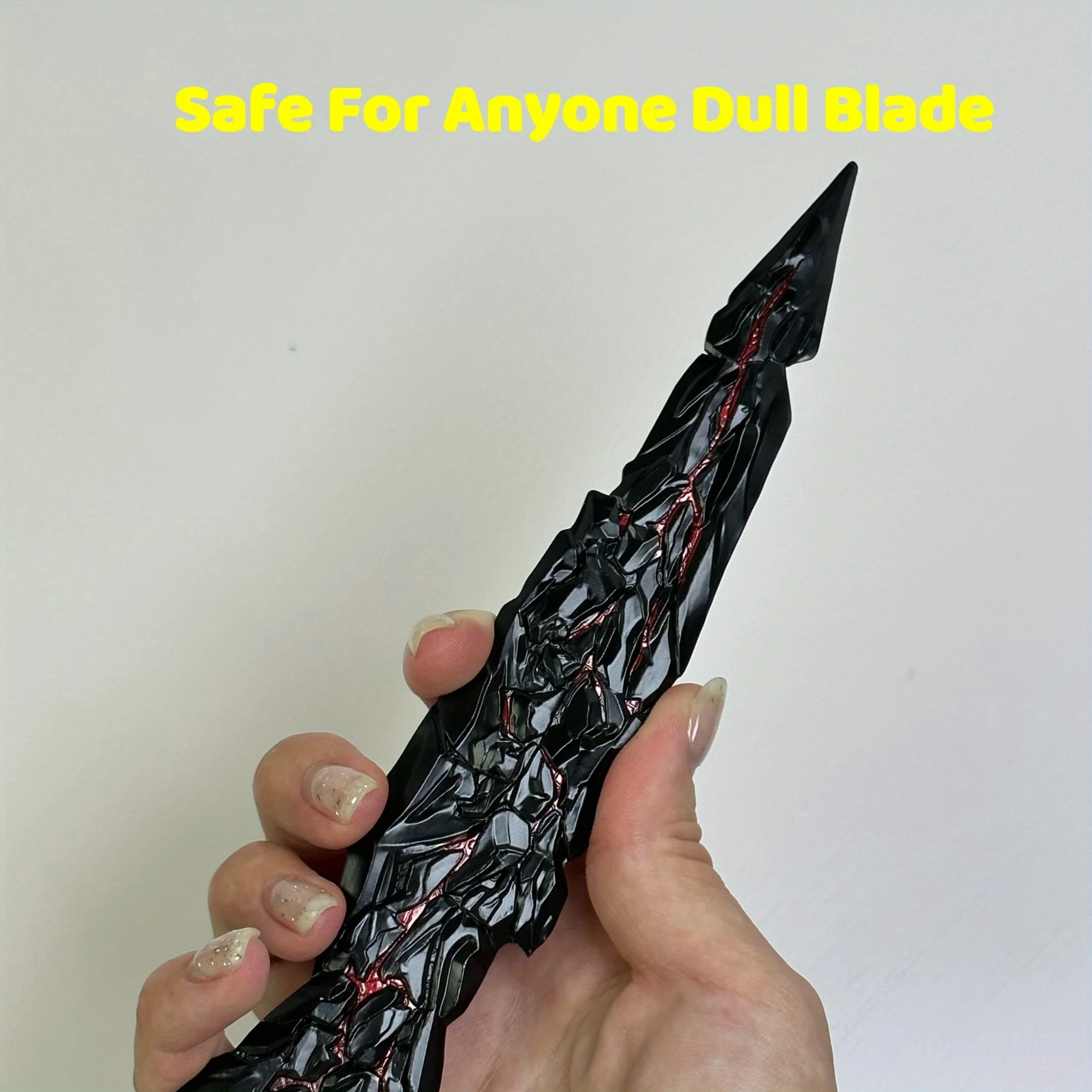 Espada katana de metal com lâmina preta de elden maliketh, 11 polegadas, sabre japonês katana, faca ninja original, acessórios de cosplay, brinquedo adereço