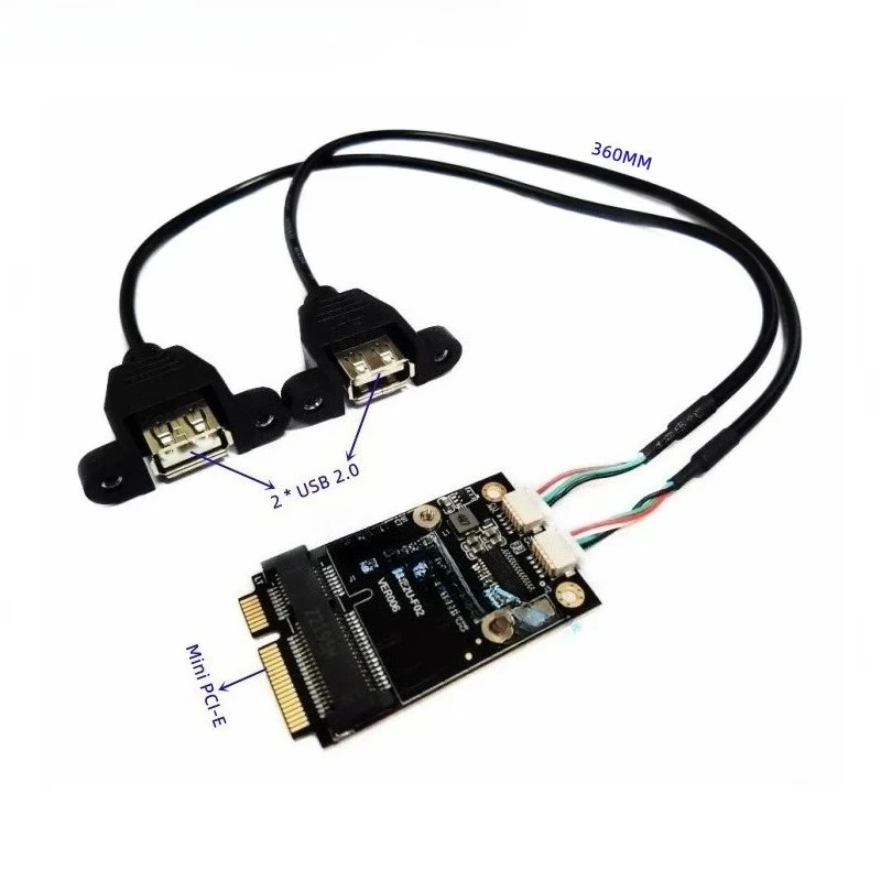 Z Mini Pcie Mpcie Interface To 2 Usb 2.0 Female Connector with Panel Mounting Hole Adapter Riser Card