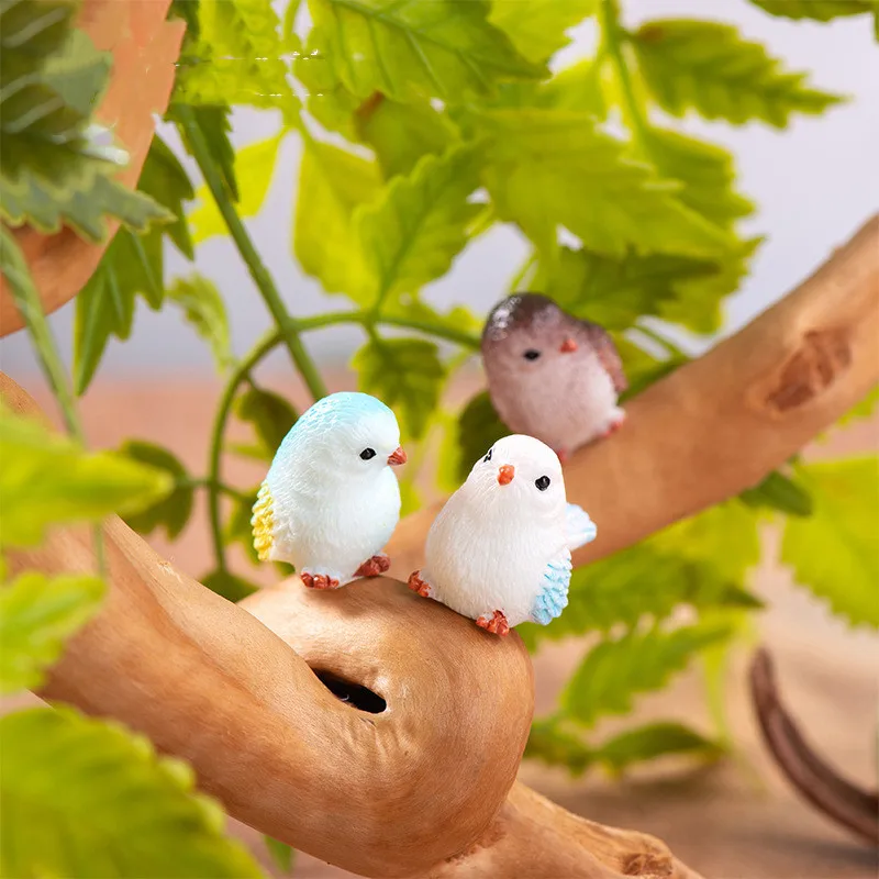 Figurines Miniatures Cute Colorful Bird Micro Landscape Ornaments For Home Decorations DIY Garden Potted Plant Accessories