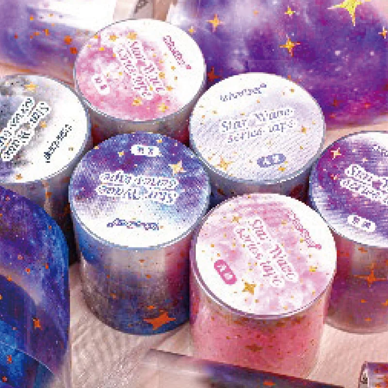 Estrela halo fita adesiva de carimbo quente 50mm x 2m scrapbook papelaria diy diário capa de telefone decoração de notebook