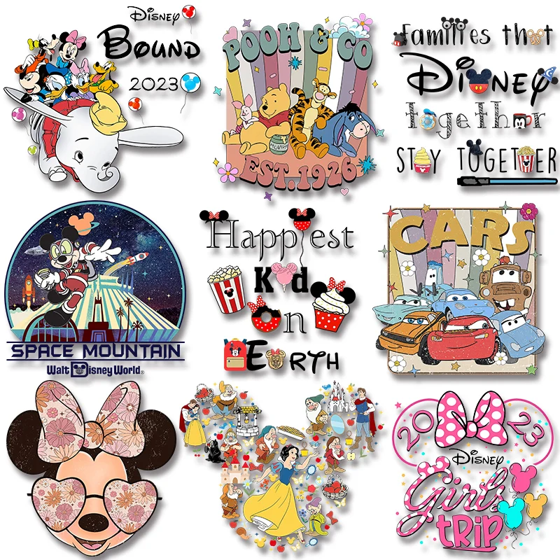 

Celebrating Princess Mickey Minnie Dumbo Lion King Auto Story Characters Iron On Transfer Clothing Thermoadhesive Patches
