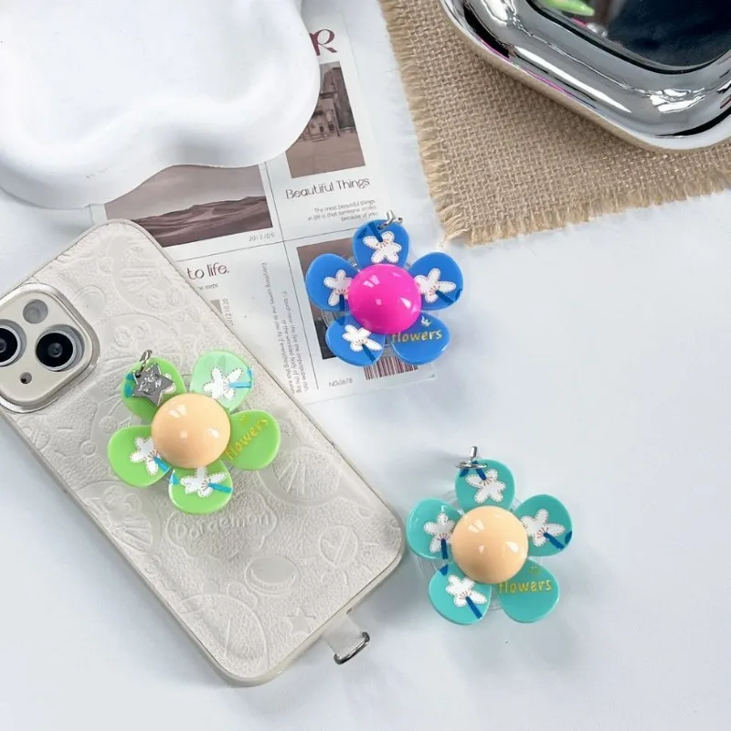 Ins Wind Flower Acrylic Airbag Bracket, Cute Creative Macaron Sweet Flower Backpack Pendant