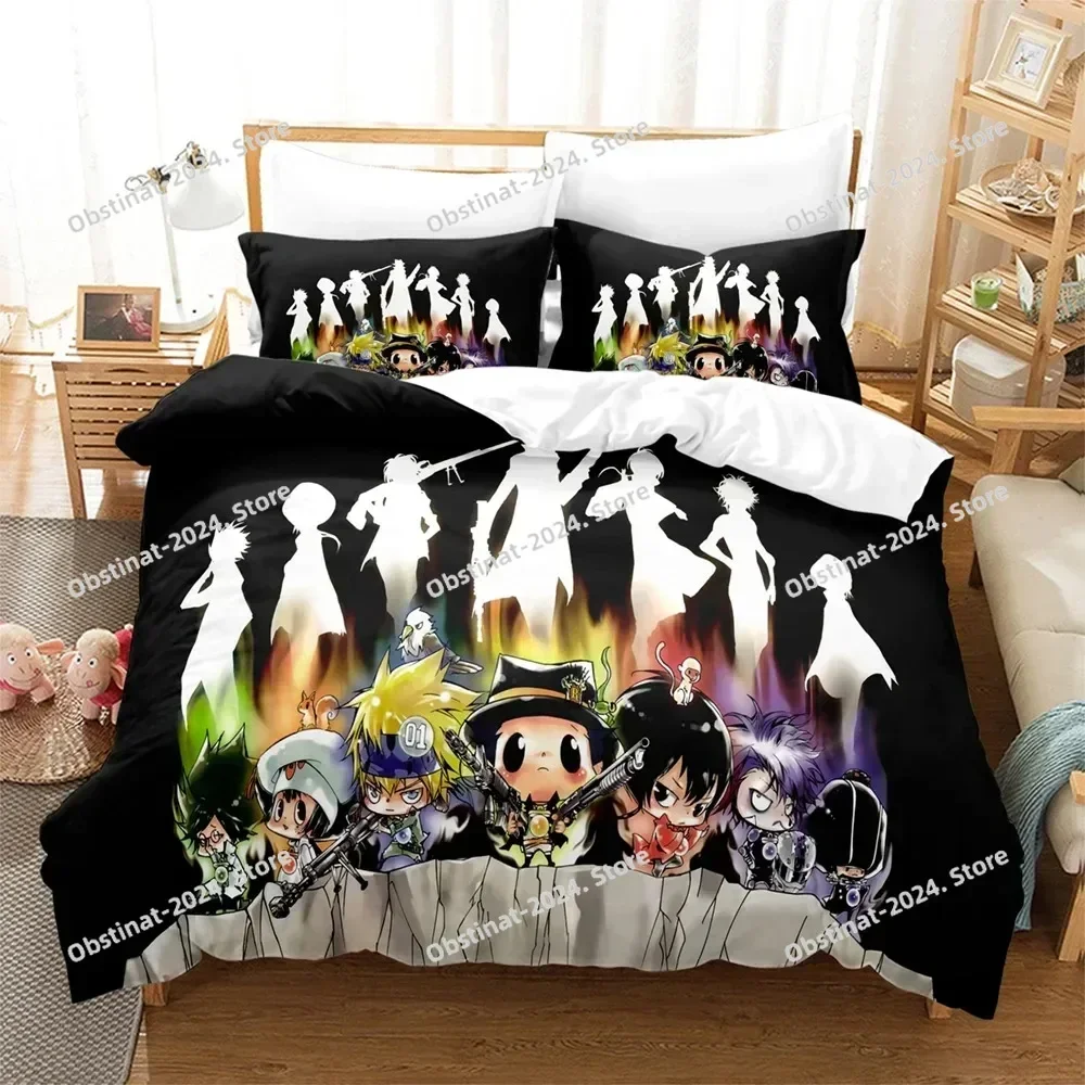 Family Teachers REBORN Tsuna Bedding Set Printed Bed Set With Pillowcase Duvet Cover Soft Single Double Queen Super King Size