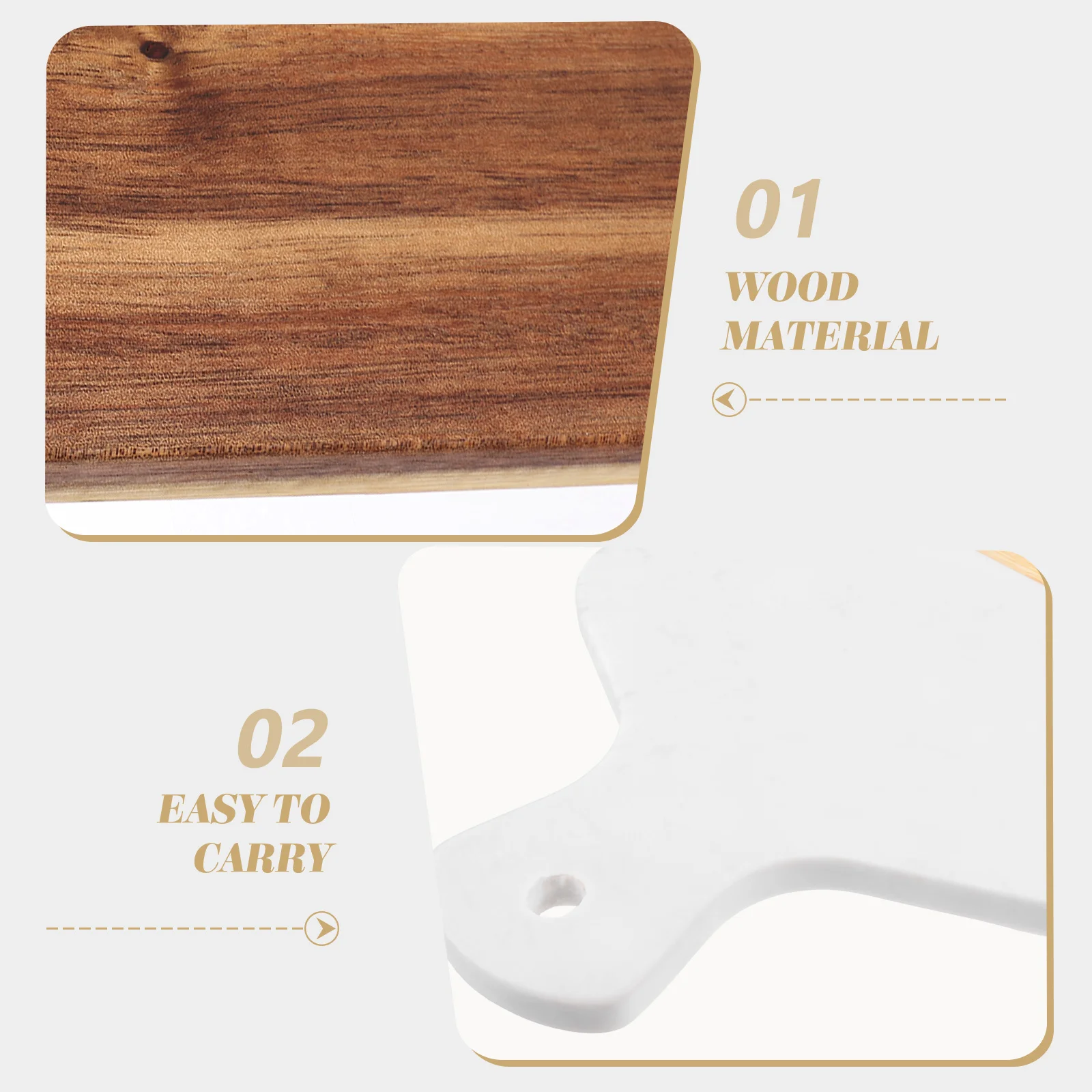 

1pc Wooden Cutting Board Natural Marble Design Multi-Function Serving Tray For Steak Pizza Bread Fruit Vegetable Prep Kitchen
