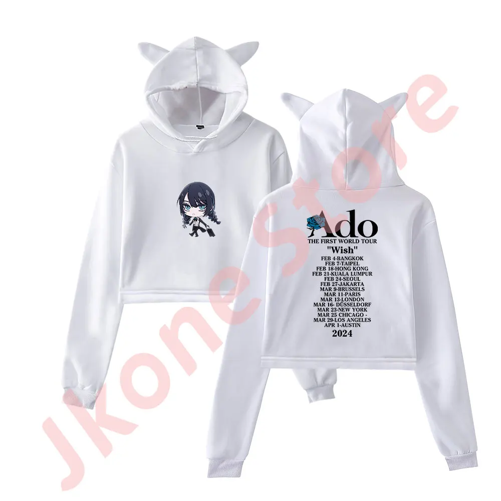 Ado Fashion Wish Pullover Hoodies Singer World Tour Logo Merch Women Casual Long Sleeve Sweatshirts