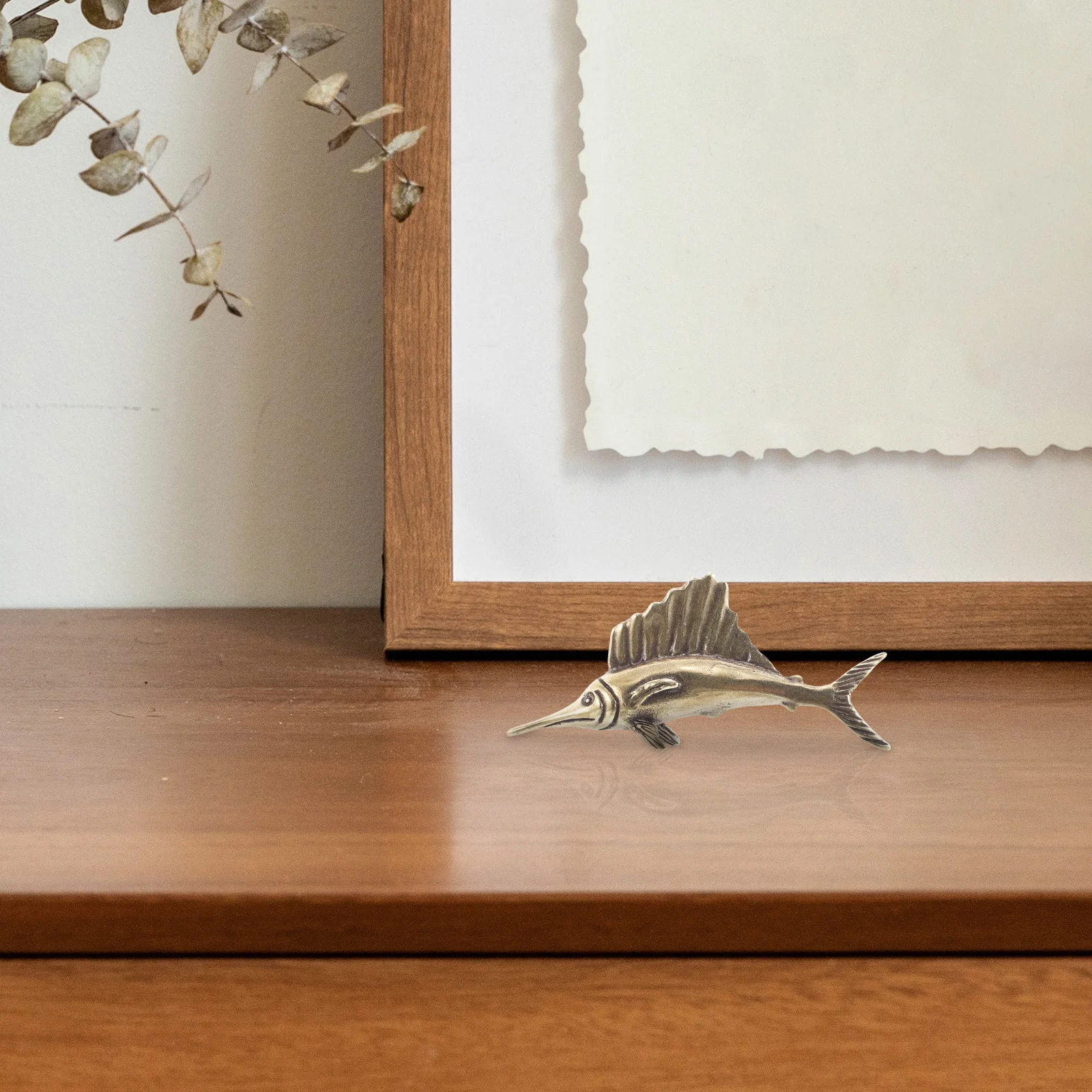 

Vintage Brass Ocean Fish Statue Mini Bronze Sea Creature Ornament Desktop Decoration Tea Ceremony Pet Metal