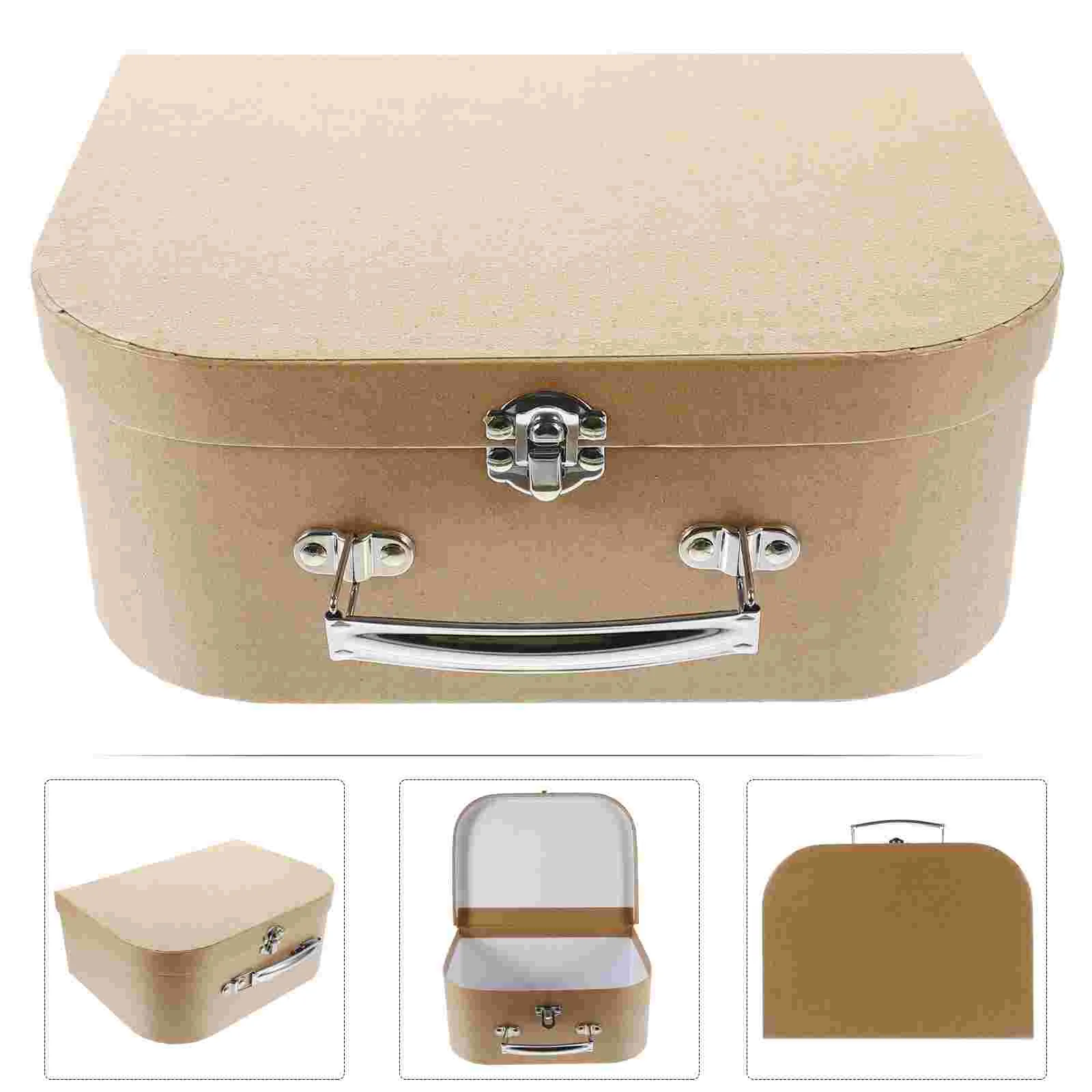 Paperboard Suitcases Paper Storage Box Decorative Gift Boxes With Lids Travel Themed Chest Small Stackable Luggage Mache Box