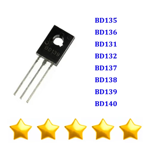 

10PCS BD135 BD136 BD131 BD132 BD137 BD138 BD139 BD140 TO-126 NPN Power Triode Transistor New and Original