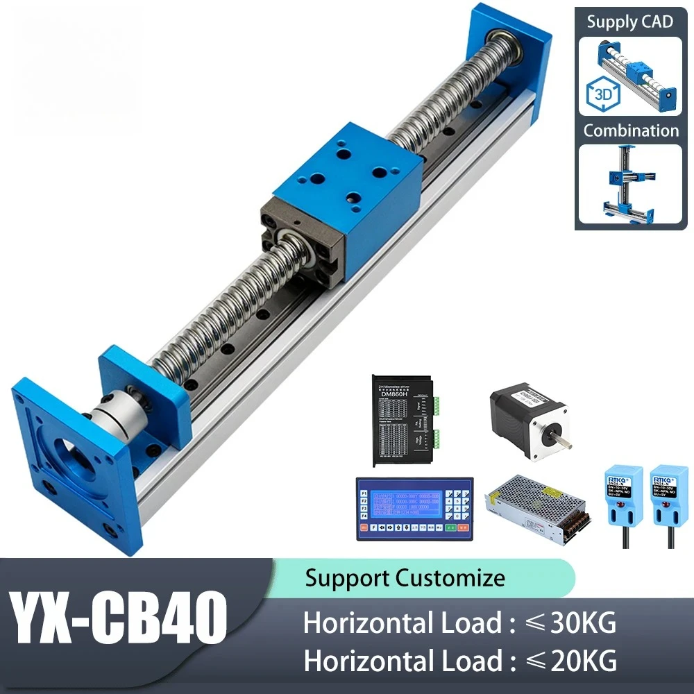 Precision Ball Screw Linear Motion Slide Actuator Module Guide Nema23 Stepper Motor CNC Linear Stage Worktable for Gantry System