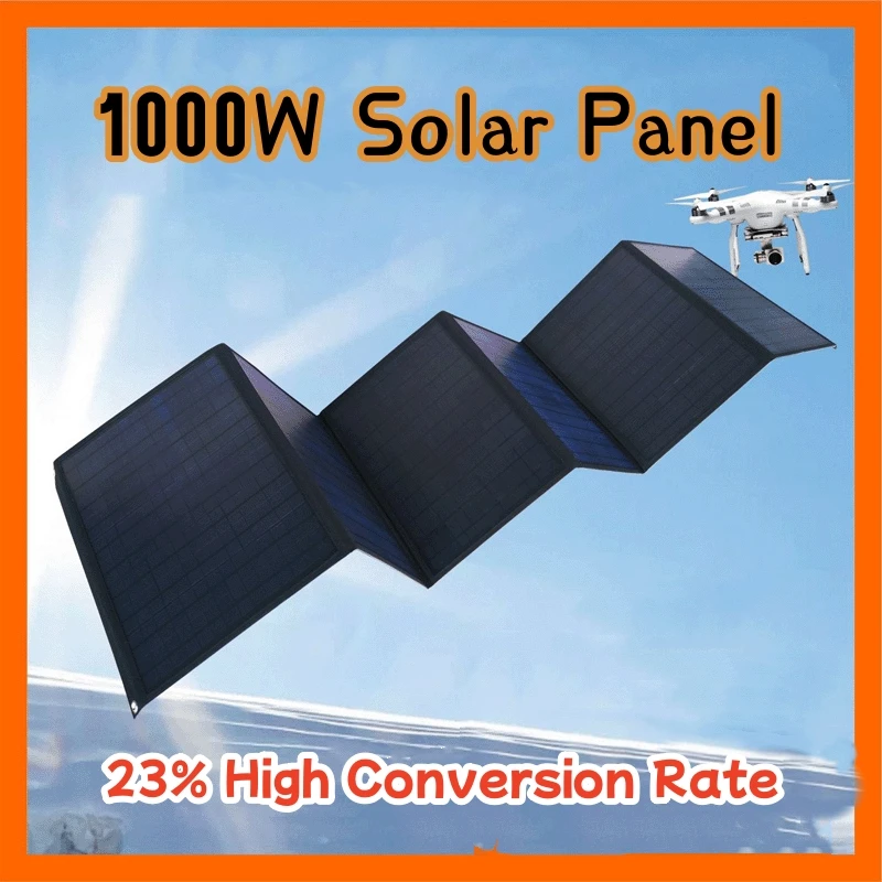 

1000W Foldable Solar Panel Power Bank for Cellphone Camping Emergency Phone Charger 5V/18V Solar Panels Plate USB Solar Panels