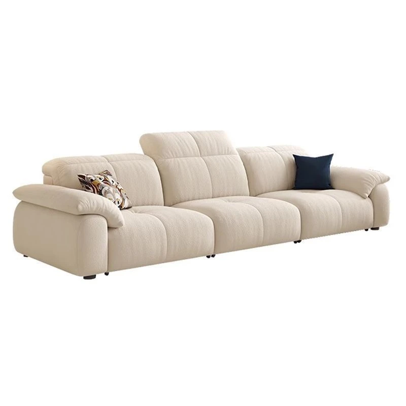 Electric sofa bed collapsible sofa living room zero against the wall telescopic function sofa cat scratching fabric cream wind