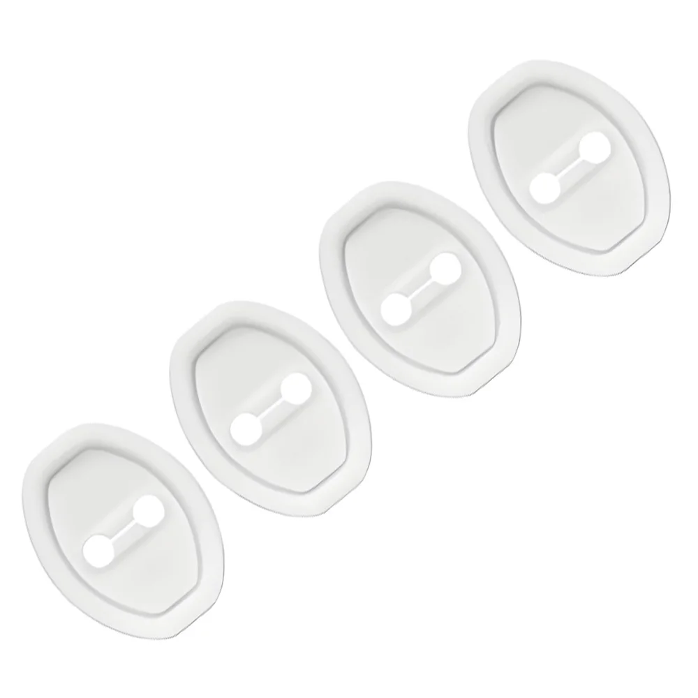 4PCS Car Door Latch Guard Cover Black White Silicone Car Door Lock Cover 9.5 cm x 7 cm