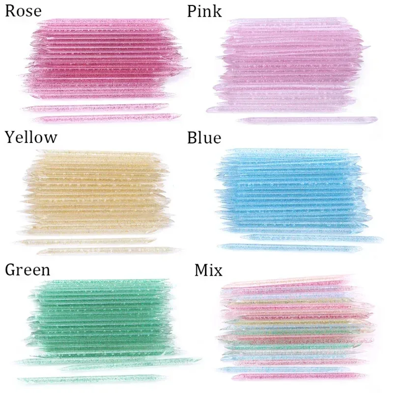 50/100 stuks herbruikbaar dubbelzijdig nagelriemgereedschap - Crystal Nail Art Pusher voor manicure en pedicure ​