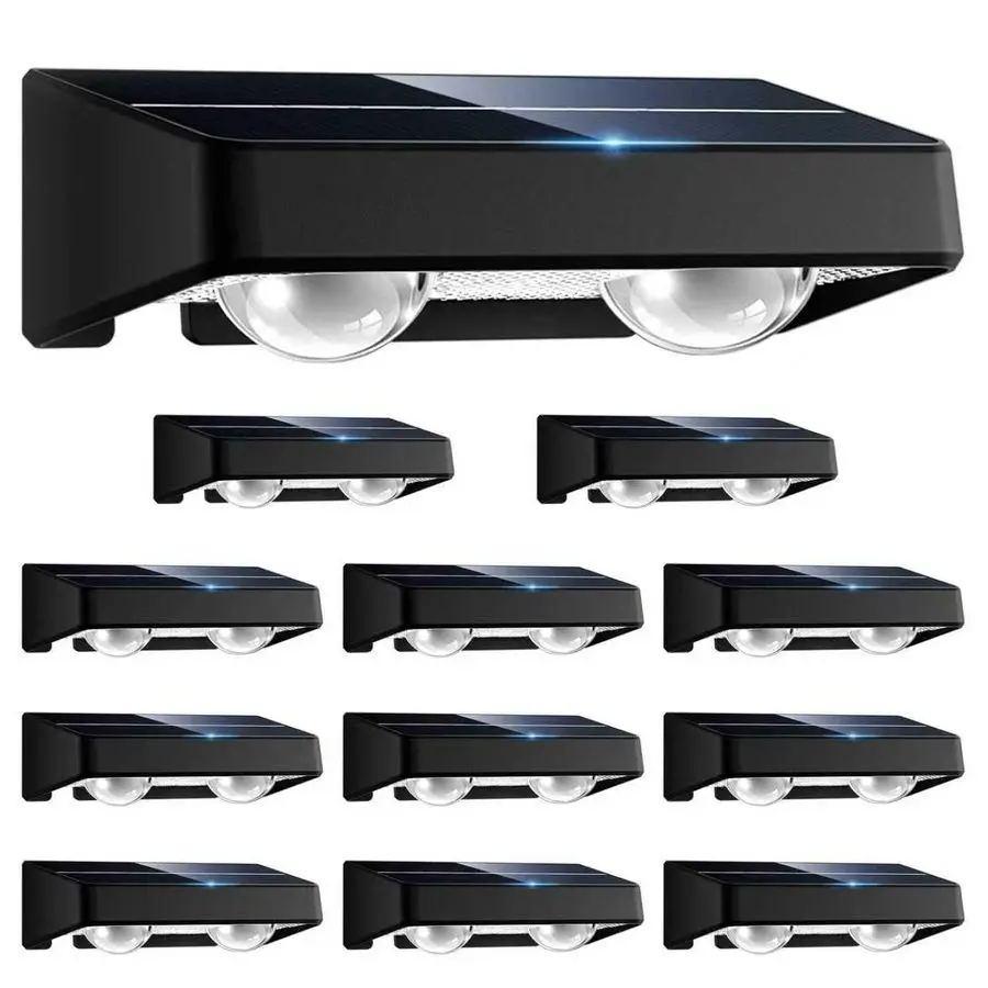 

Solar Fence Lights 12 Pack 9 Colors amp 11 Lighting Modes Solar Wall Lights Outdoor Waterproof IP65 RGB Color Changing Fence Lig