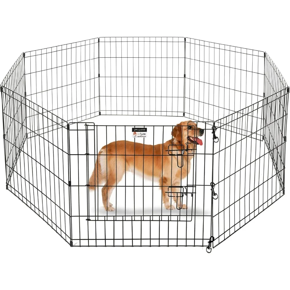 

Foldable Metal Pet Playpen with 8 Panels, Indoor/Outdoor Fence for Dogs and Small Animals