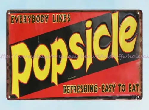 old vintage signs popsicle ice cream retro tin sign