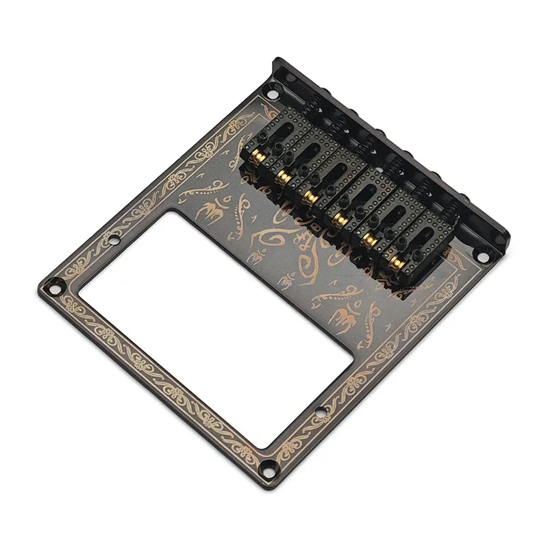 

TL Style Guitar Bridge Roller Saddle and Pattern with Humbucker Hole 101x89mm-10.5x5 Guitar Parts Black