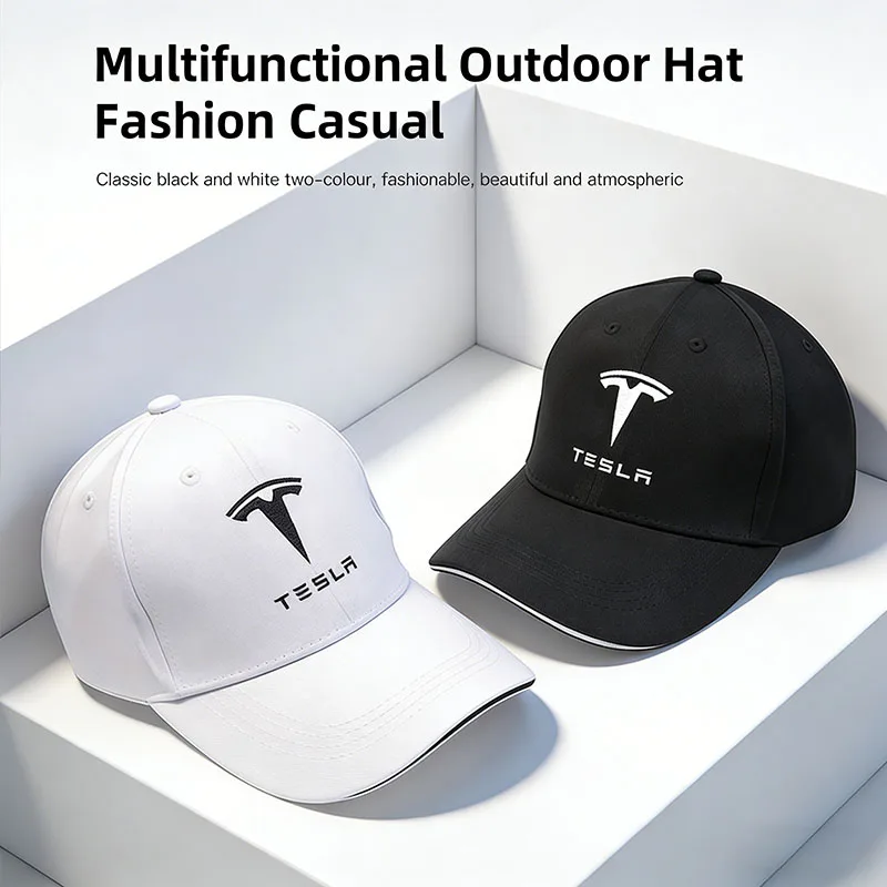 Car Duck Tongue Cap Embroidery Logo Baseball 3D Hats Adjustable Casual Trucket Hip hop For Tesla Model 3 Highland 2023 Model S
