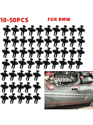 BMW 3 5 7 시리즈 51118174185 인테리어용 자동차 범퍼 트림 도어 실 휠 아치 클립 리테이너 플라스틱 리벳 핀 클립 10-50개
