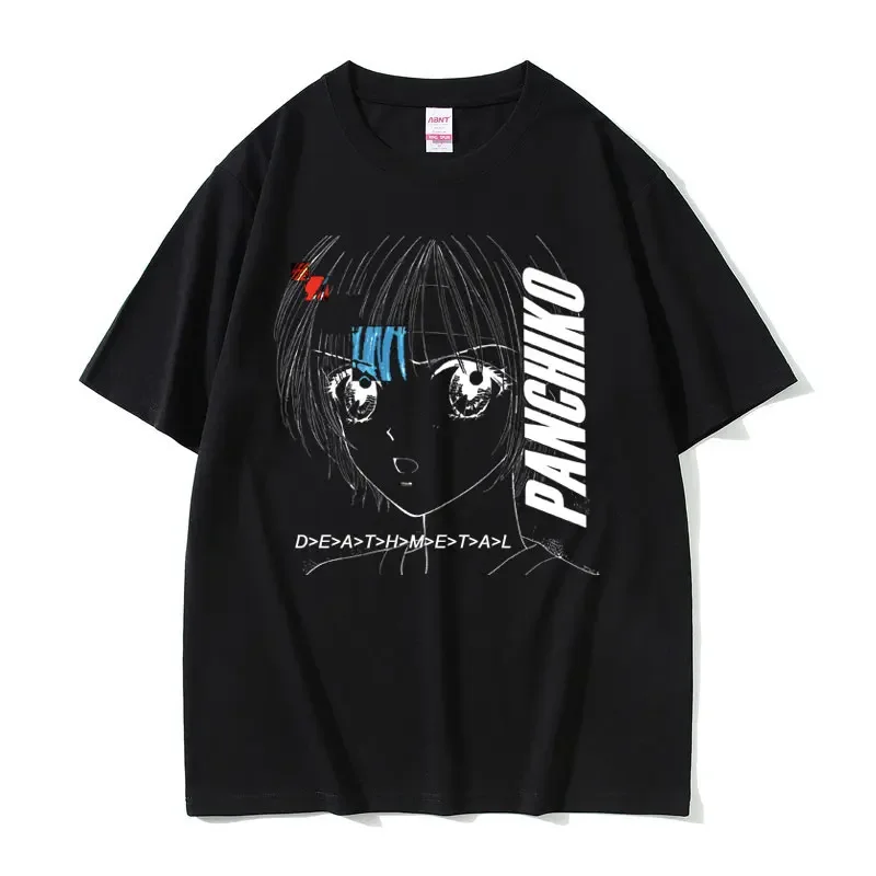 Dethmetal Panchiko Anime Grafik T-Shirt für Männer und Frauen Vintage Manga Kurzarm Y2K Japanischer Cartoon Streetwear Unisex Casual Tee – Detail 4
