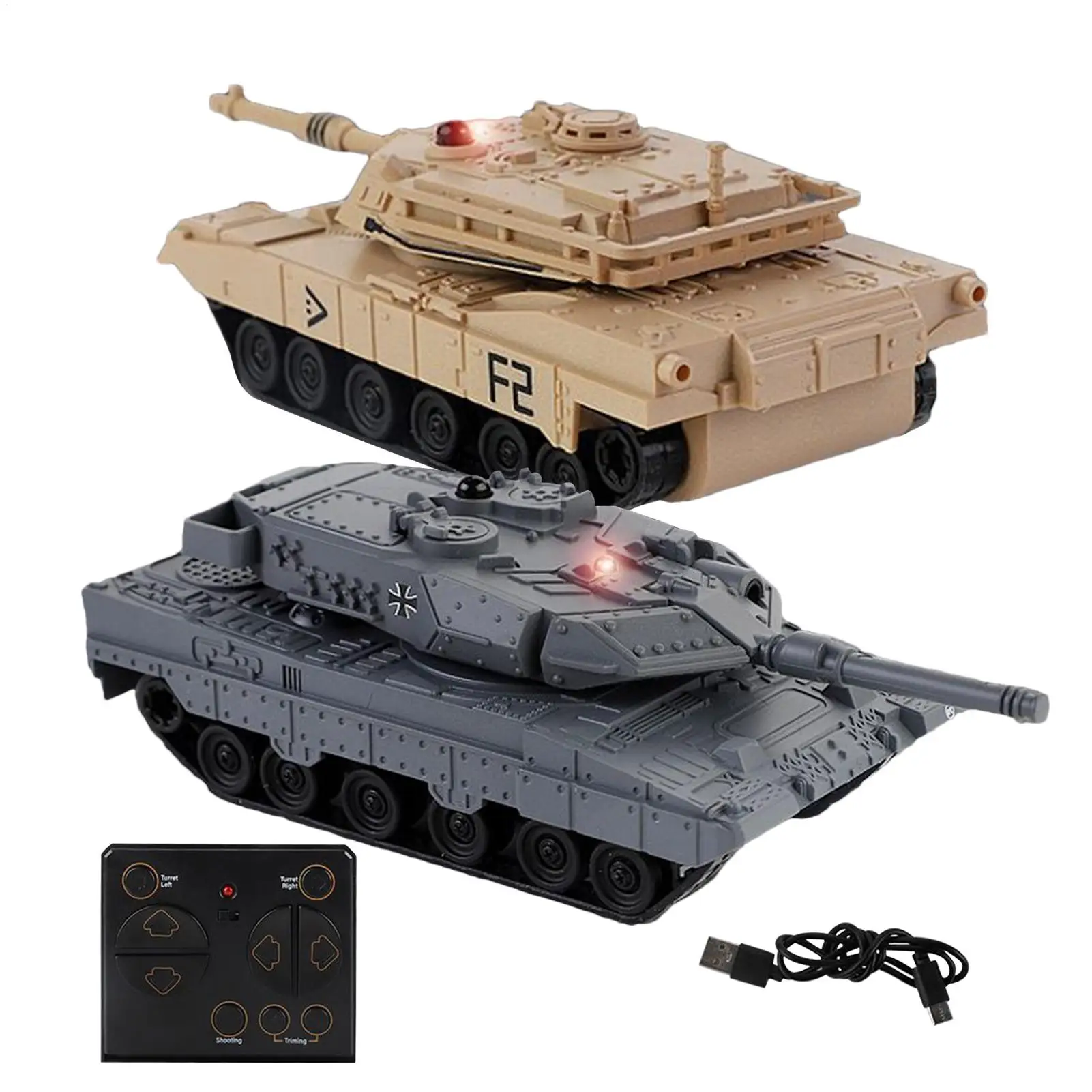 Rc Tank 2,4 GHz Modell wiederaufladbares Modellauto mit 360-Grad-Drehung für Hobby, Rennen, Rennen, Spielen im Freien, Kinder, Erwachsene, Mädchen, Jungen