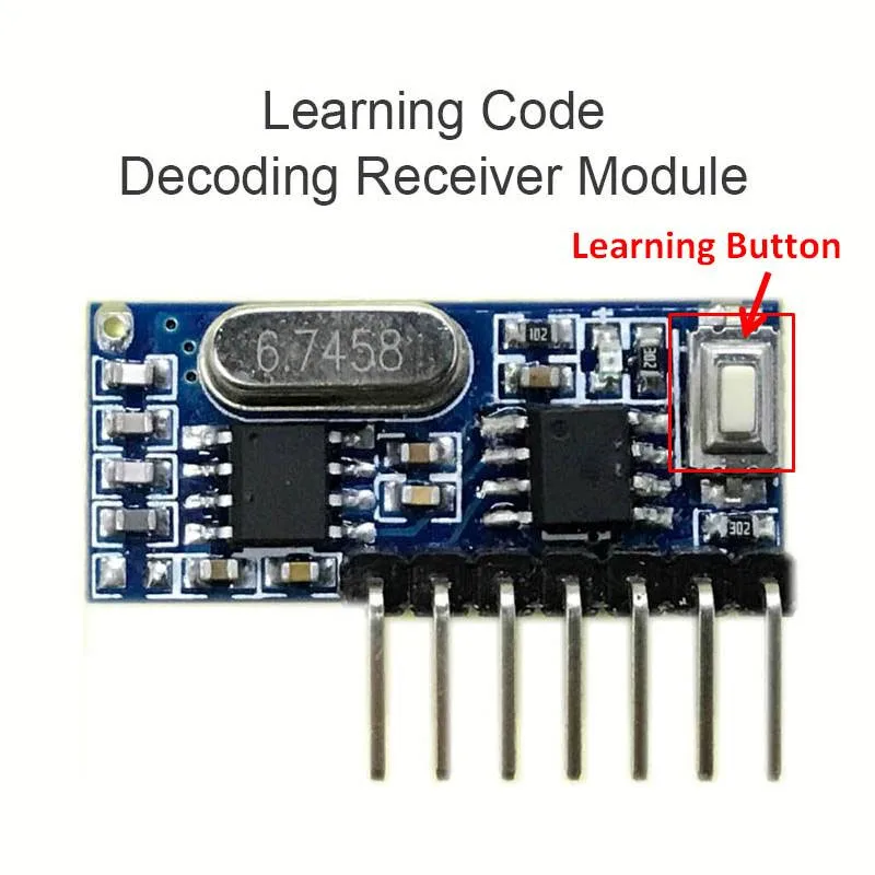 Universal Remote Control 433Mhz RF Mini Relay Receiver Decoding Module and 4 button Transmitter Wireless 4CH Output Control