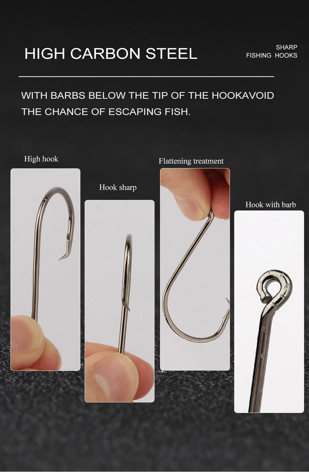 FTK Angelhaken Angeln Octopus Circle Hook 1-6 # -50 Stück 1/0-8/0 # -25 Stück chemisch geschärfte Haken aus Kohlenstoffstahl, Angelgerät – Detail 15