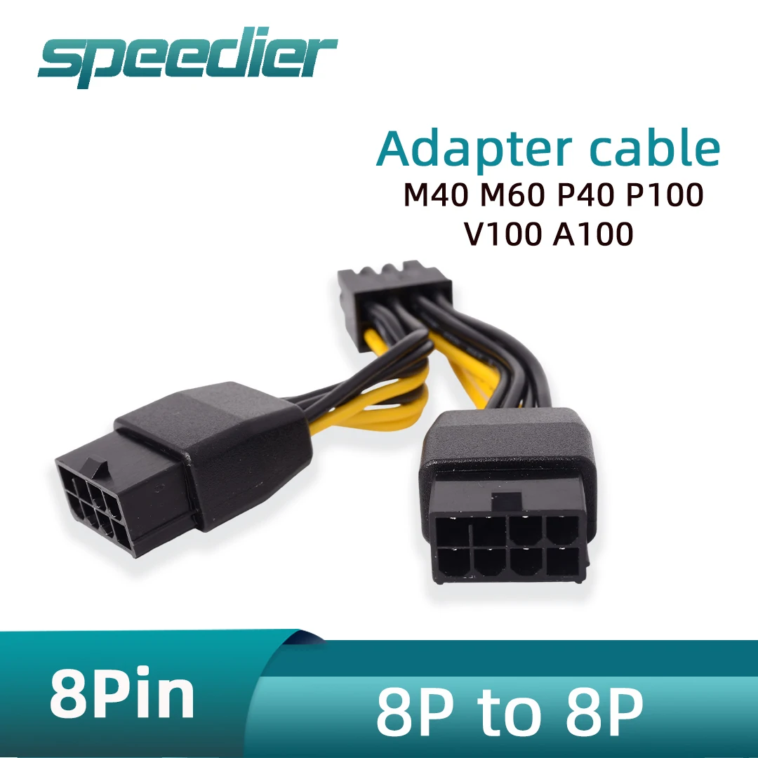 

Dual Female 8Pin To 8Pin Male Power Adapter Cable for NVIDIA Tesla M40 M60 P40 P100 V100 A100 K80 M60 A800 Graphics Card GPU
