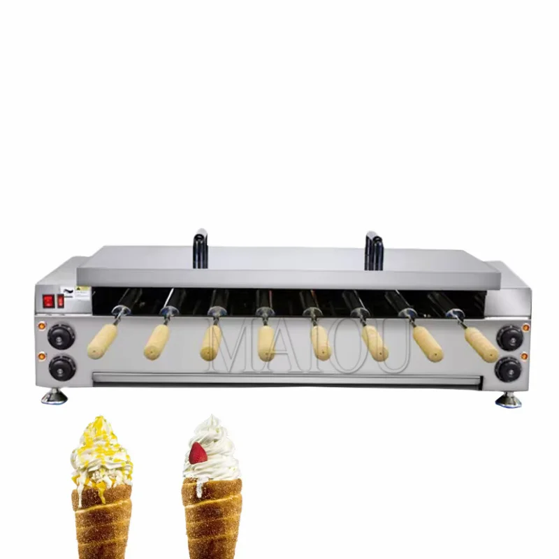 Electric/Gas Chimney Cake Kurtos Kalacs Machine Donut Doughnut Ice-Cream Cone Maker Hungary Chimney Bread Roll