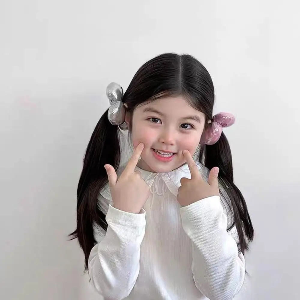 Sweet Flower Shape Children's Flower Scrunchies Sponge Cotton Filled Exaggerated Hair Ring Hair Tie Cloth Elastic Hair Rope