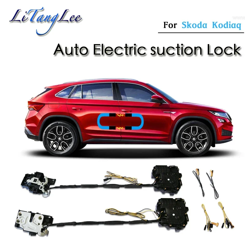 

Автомобильная мягкая дверная защелка, привод замка, электрическое поглощение, всасывание, бесшумный доводчик для Skoda Kodiaq 2017-2025