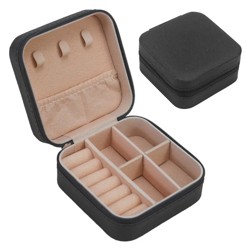 

Портативная шкатулка для драгоценностей с небольшой молнией, сумка для хранения ювелирных изделий, ожерелья, серьги, кольца и аксессуары, органайзер