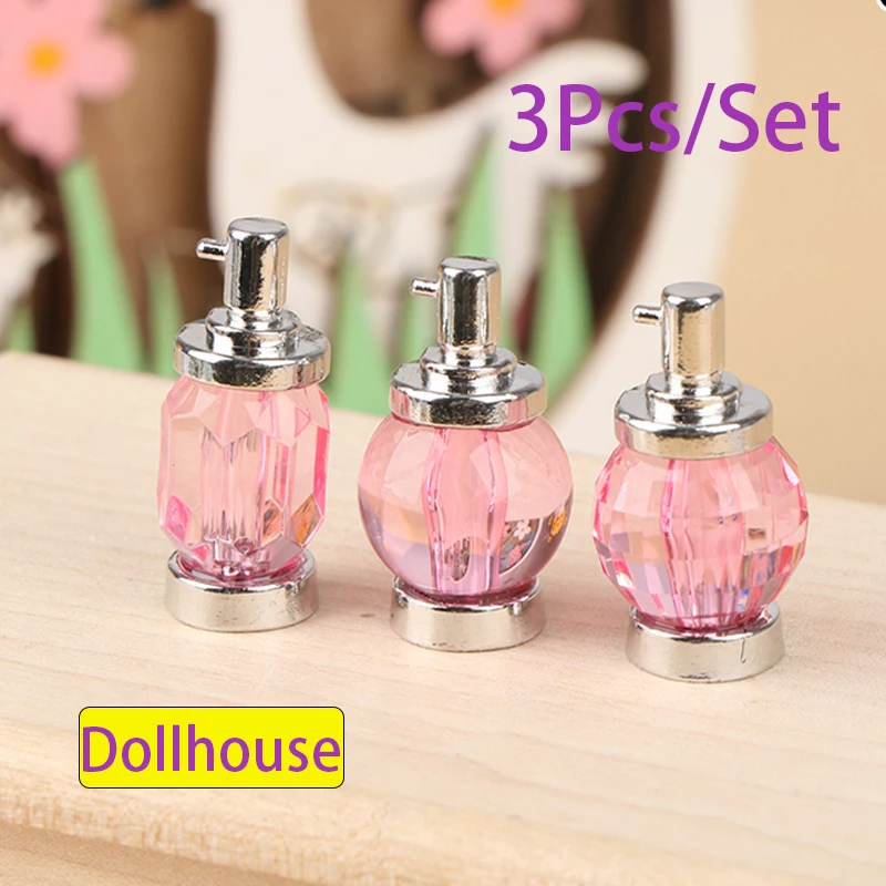 3 pçs 1:12 casa de bonecas em miniatura perfume modelo quarto banho decoração brinquedo cena boneca casa decoração acessórios