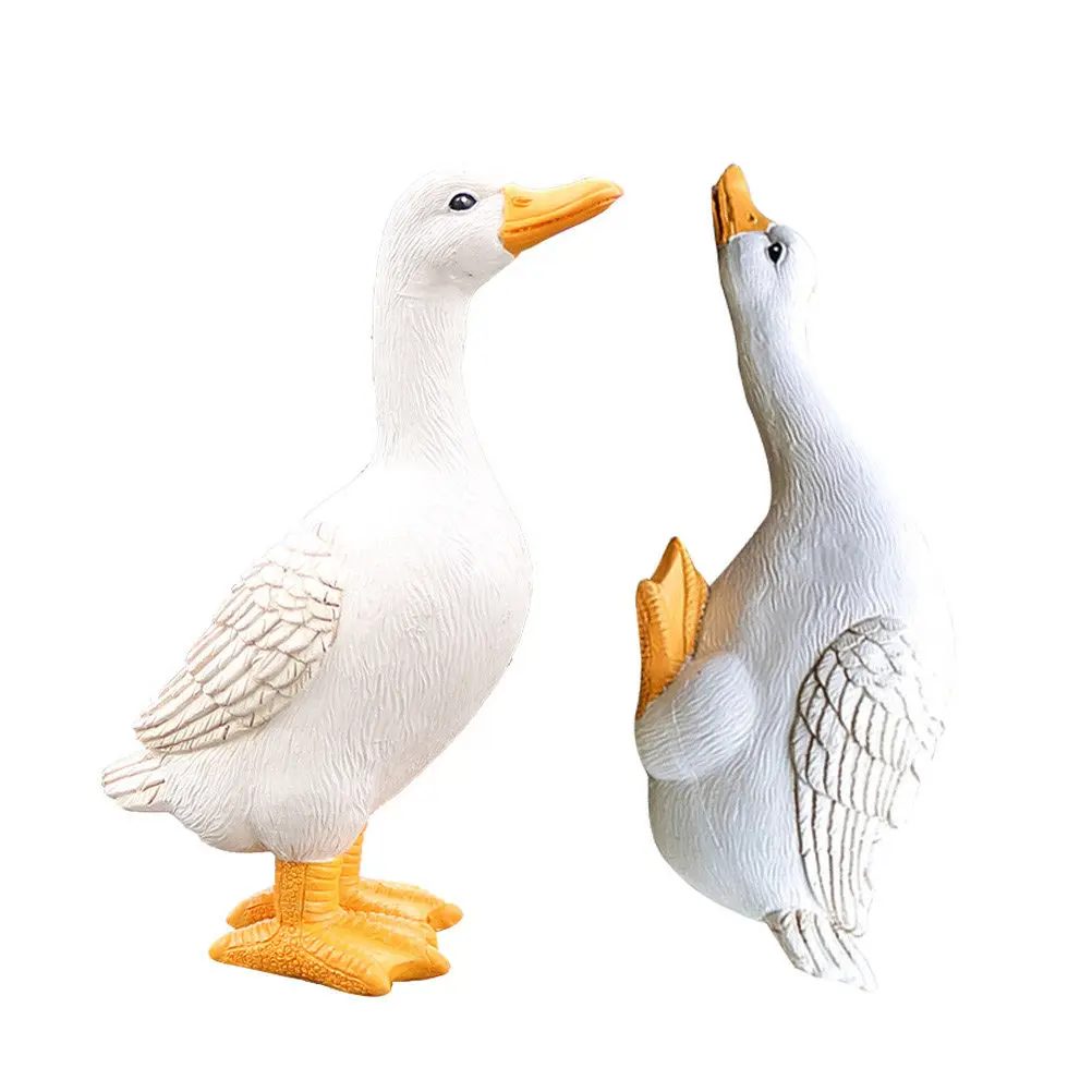 Realistic Resin Duck Garden Decor Set – 2pcs Lifelike Outdoor Courtyard & Pond Animal Statues
