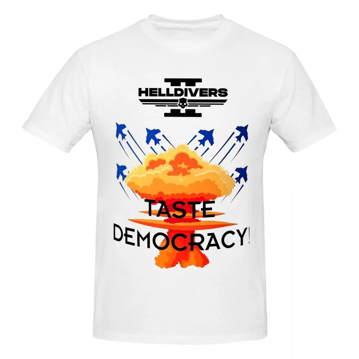 Taste Democracy Helldivers 2 T-Shirt for Men Women Video Game Leisure 100% Cotton Tee Shirt Short Sleeve T Shirt 4XL 5XL Tops