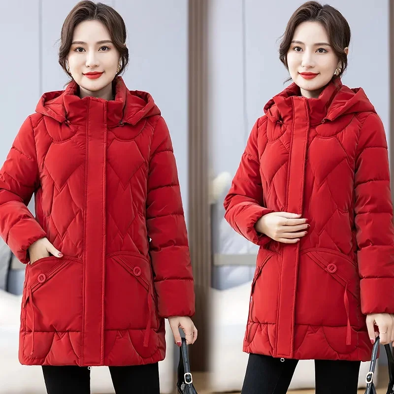2025 New Winter Autumn Women Jacket White Duck Down Hoodies Puffer Jackets Long Coats Warm Windproof Coats Outwear
