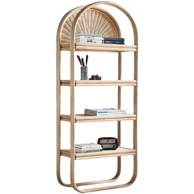 Rattan bookshelves, floor-to-ceiling living room shelves, office storage cabinets, B&B bookcases