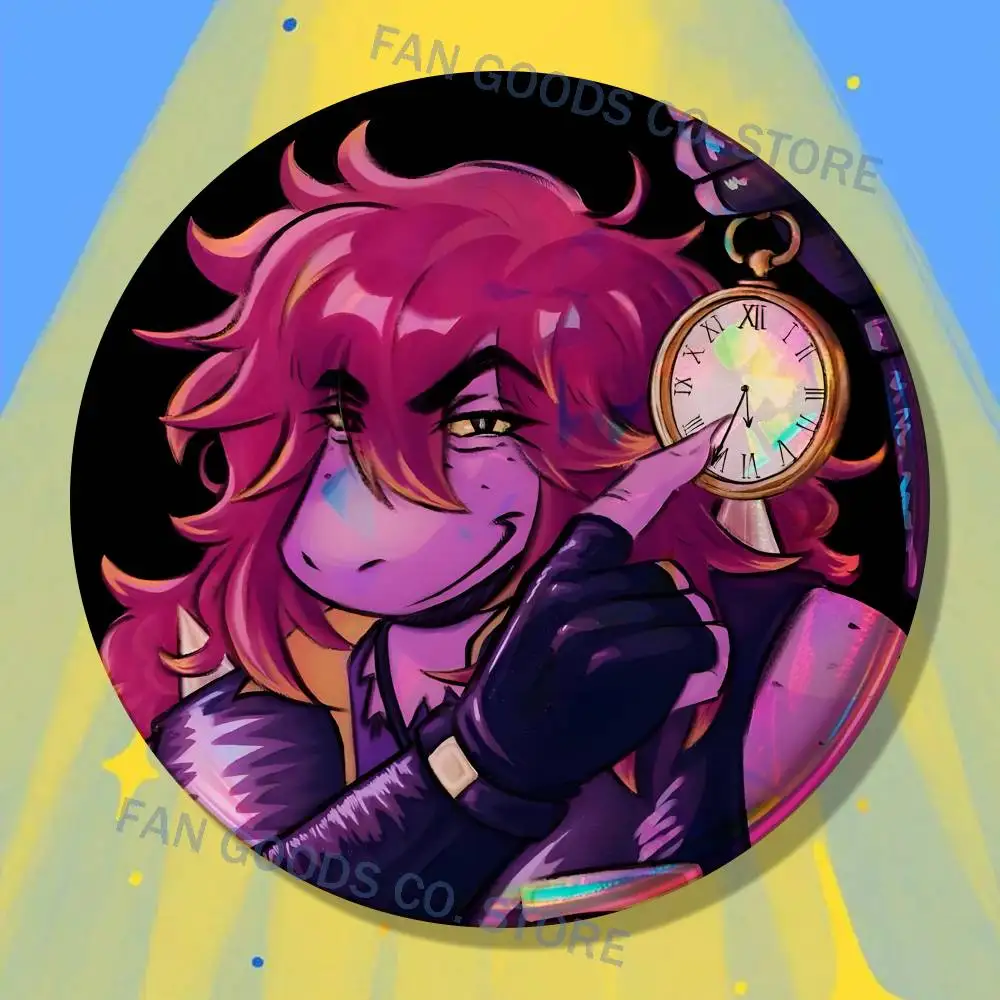 Susie D-Deltarune Enamel Pins Funny Cartoon Characters Badge Fashion Jewelry Accessories Round Snap-in Brooch on Backpack