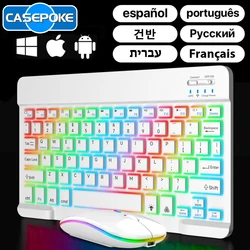CASEPOKE Portable Slim Silent Tablet Keyboard Rechargeable Backlit Wireless Bluetooth Keyboard For iOS Android Windows Tablet