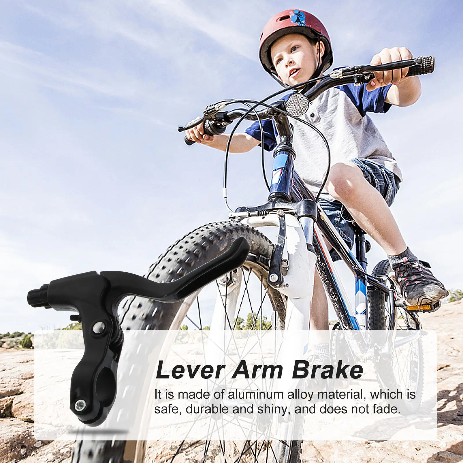 1Pair Bike Brake Handle Lever Arm Brake Aluminum Alloy Rust Proof Bicycle Replacement Part for Kids Safe Riding